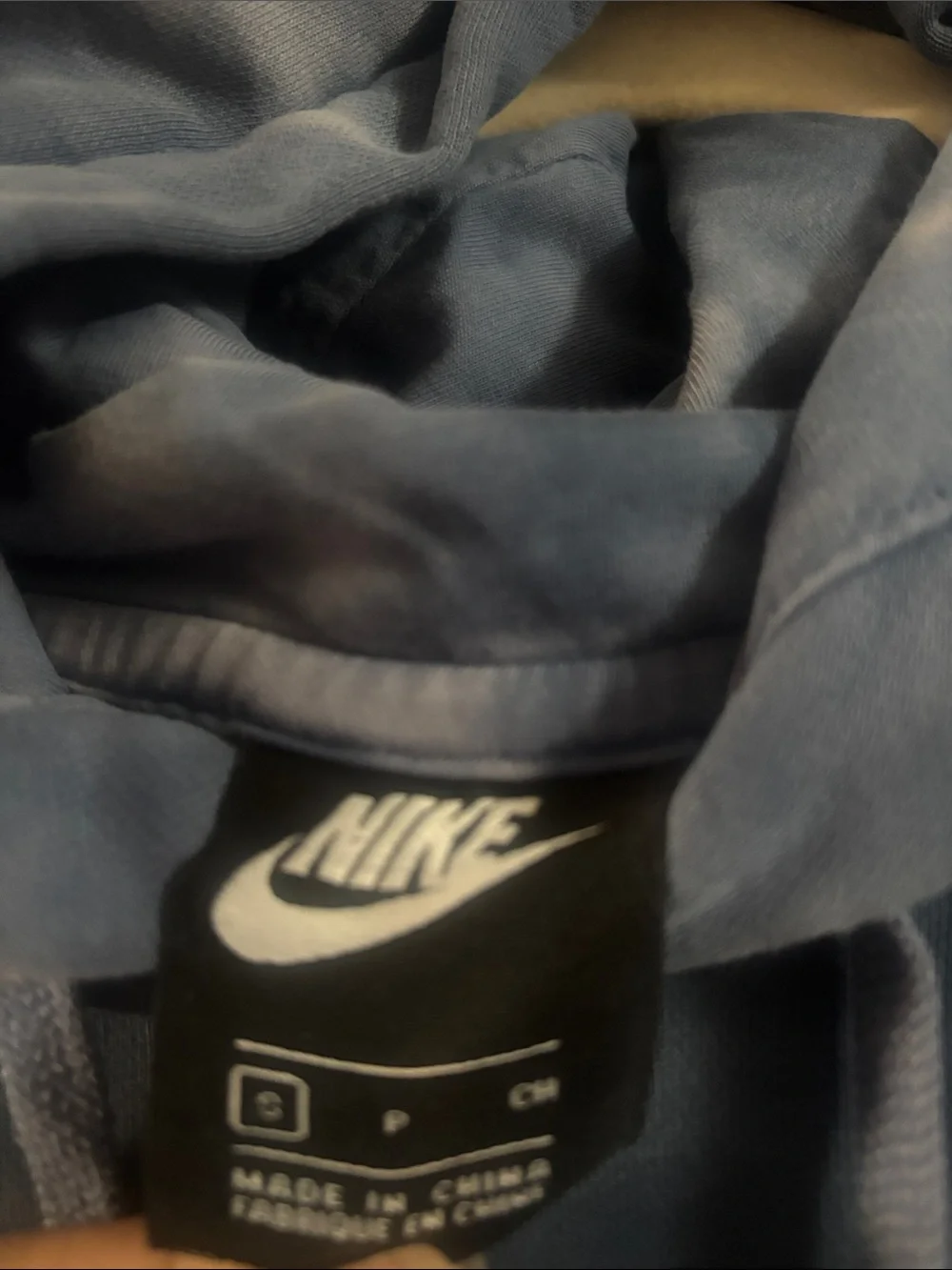 Nike Men's Blue Tie-Dye Hooded Sweatshirt